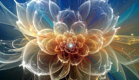 透明な幻想の花アートの写真