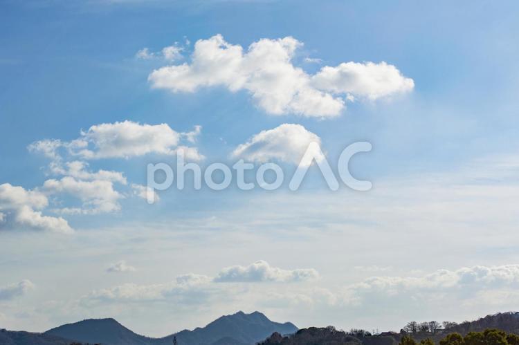 青空と山の風景 空,青空,山の写真素材