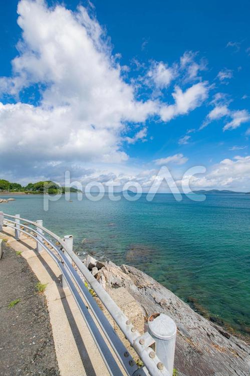 海岸通りから眺めた風景 海,海岸,海岸沿いの写真素材