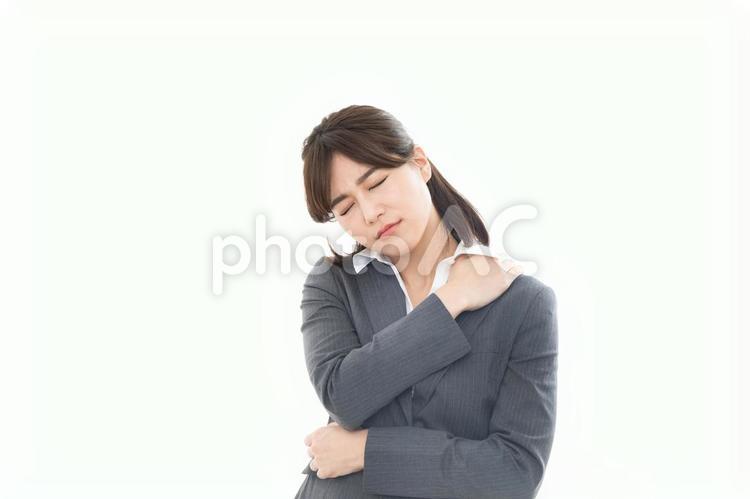 ビジネスウーマン　ネガティブ　肩凝り 女性,人物,肩凝りの写真素材