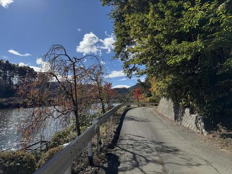 晩秋の小坂田池（長野県塩尻市） 小坂田池,池,pondの写真素材