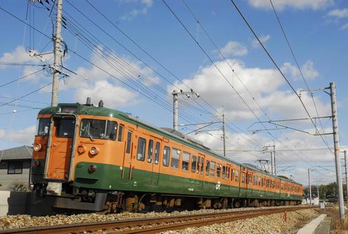 １１５系 鉄道,電車,駅の写真素材