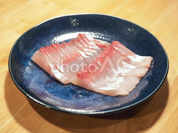 新鮮で美味しそうなヒラマサのお刺身 ヒラマサ,刺し身,平政の写真素材