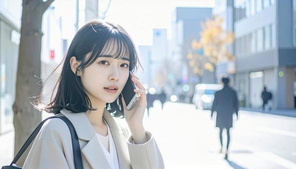 困った表情で電話する若者 困った表情で電話する若者の写真