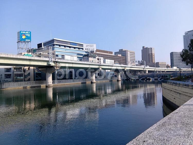 堂島川　大江橋　大阪　御堂筋 堂島川,大江橋,大阪の写真素材