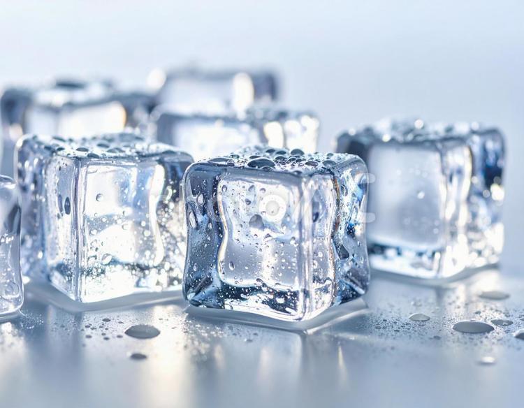 透明感ある氷のクローズアップ① 氷,アイスキューブ,クローズアップの写真素材