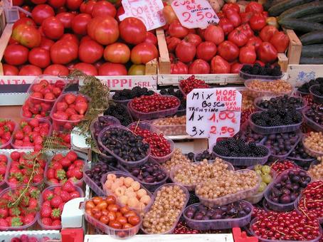 ベネチアの生鮮食料品店 果物 ベネチアの生鮮食料品店 果物 ベネチア,ヴェネツィア,イタリアの写真素材