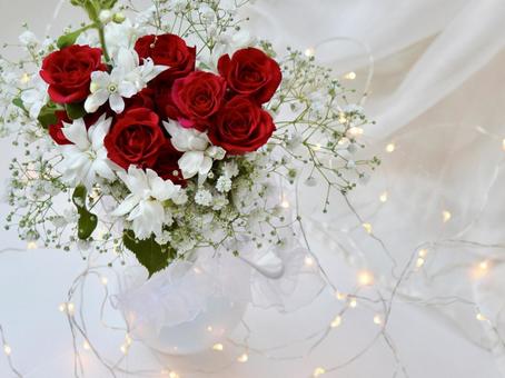 インテリア　バラのホワイトクリスマス バラ,クリスマス,冬の写真素材