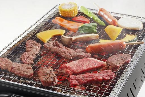 BBQ バーベキュー,焼き肉,アウトドアの写真素材