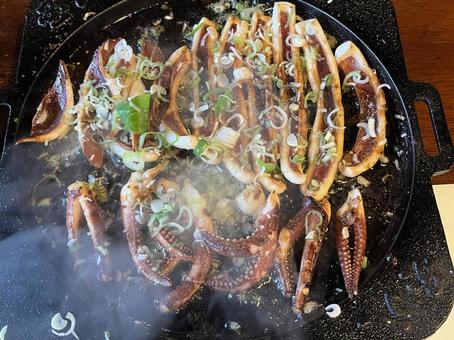 鉄板いか焼き 鉄板いか焼き 鉄板,いか,焼きの写真素材