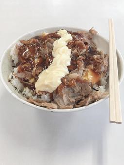 ポパイ ポパイ,肉玉ライス,広島の写真素材