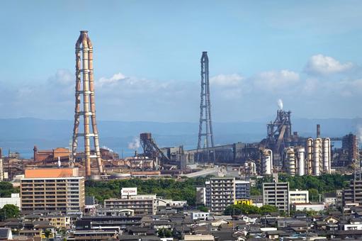 日本製鉄 九州製鉄所大分地区遠景 日本製鉄 九州製鉄所大分地区遠景 日本製鉄,九州製鉄所,工場の写真素材