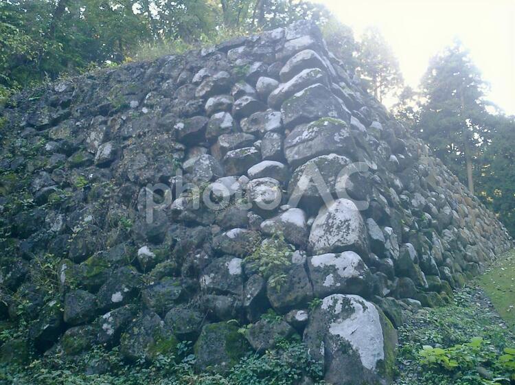 仙台城清水門跡の石垣 仙台城の写真素材