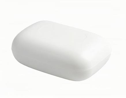 清潔感のある白い固形石鹸（背景透過）の写真