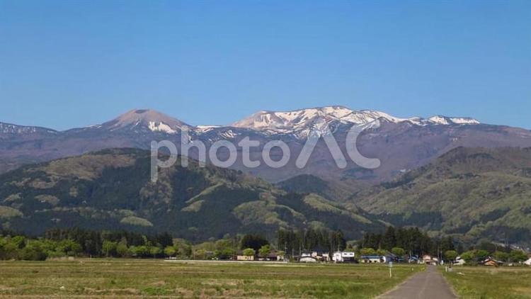 ふるさとの山 山,吾妻山,福島の写真素材