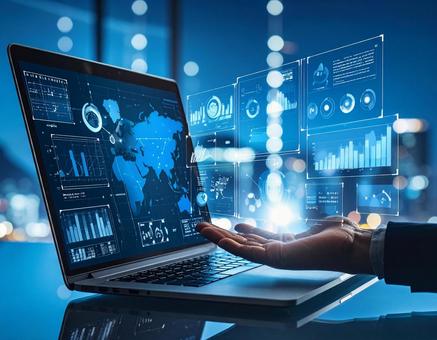 仕事を支えるAIとデジタルツールと分析力の写真