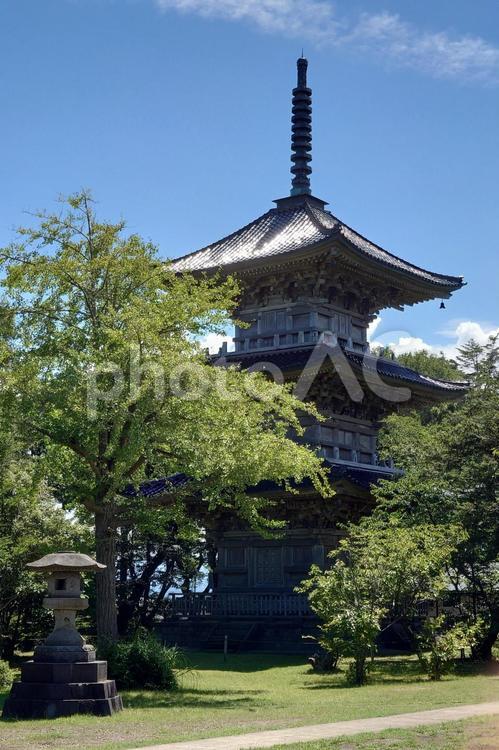 新潟県-五智国分寺-三重塔 五智国分寺,寺,安国山の写真素材