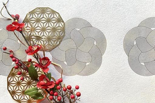 お正月 お正月,和紙,年賀状の写真素材