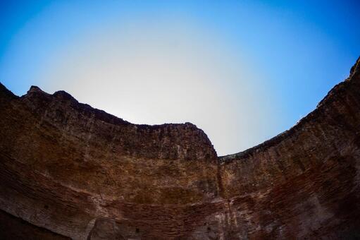 遺跡の天井跡 遺跡,石壁,天井の写真素材