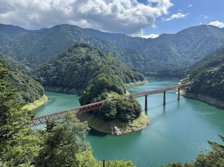 静岡 奥大井湖上駅 静岡 奥大井湖上駅 奥大井湖上駅,静岡,湖の写真素材