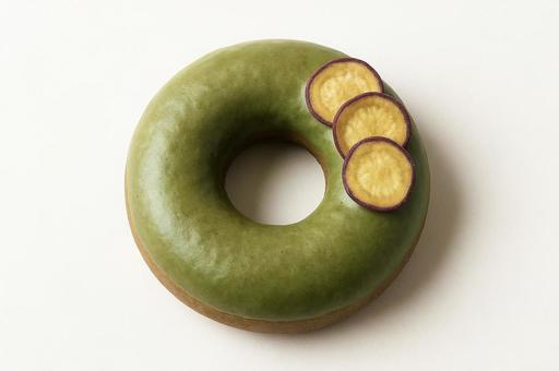 抹茶とさつまいもの和風ドーナツの写真