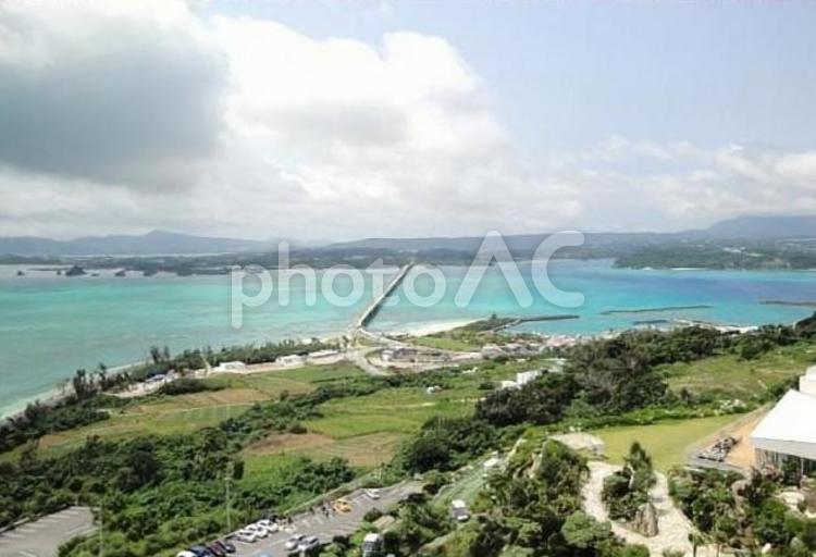 古宇利大橋の海（沖縄） 沖縄,大橋,海の写真素材