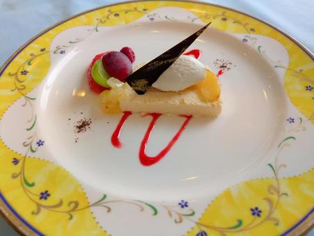 フルコース デザート フルコース デザート 梨のムース,フランス料理,肉料理の写真素材