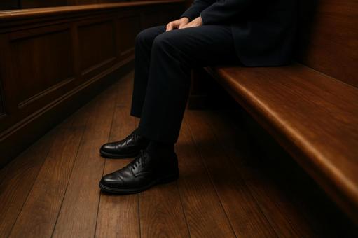 裁判所で待機する人 裁判所で待機する人の写真