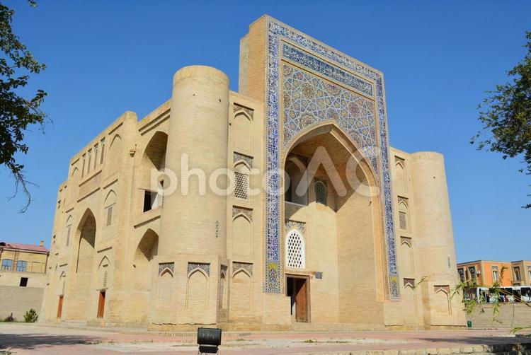 ナディール・ディヴァンベギ・ハナカ ナディールディヴァンベギハナカ,ブハラ,イスラム建築の写真素材