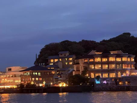 江ノ島ライトアップ 江ノ島ライトアップ 夜景,風景,フェンスの写真素材