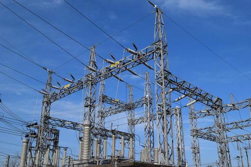 屋外変電設備 屋外変電設備 屋外変電設備,屋外変電所,変電設備の写真素材