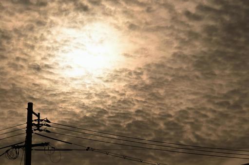 夕焼けのうろこ雲 夕焼けのうろこ雲の写真