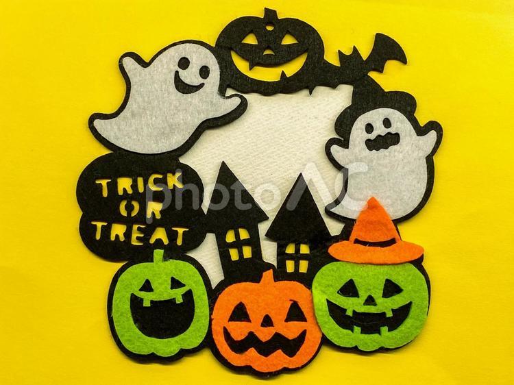 ハロウィン - 画用紙とフェルト ハロウィン,10月,トリックオアトリートの写真素材