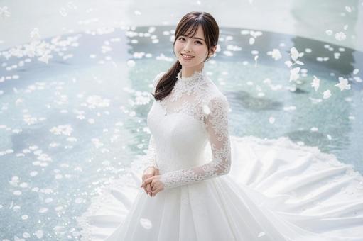 ウェディングドレスを着た花嫁の写真
