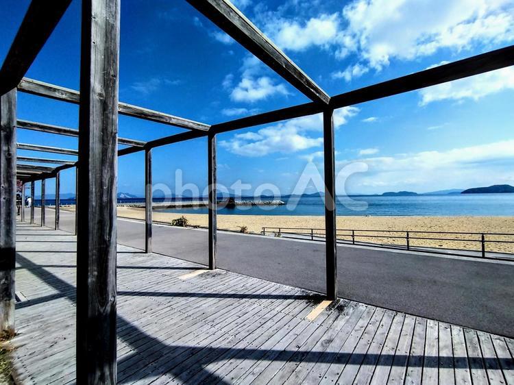 潮風公園海水浴場の風景 潮風,公園,海水浴場の写真素材
