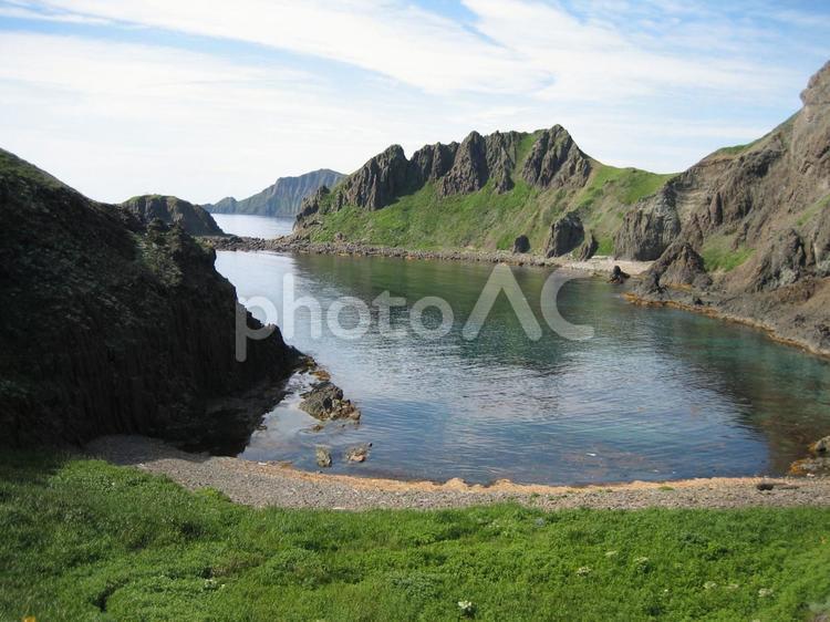 礼文島北部の岬 北海道,礼文島,離島の写真素材
