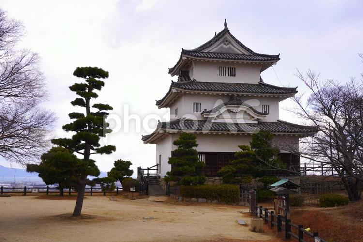 丸亀城（冬・曇り）② 丸亀城,城,お城の写真素材