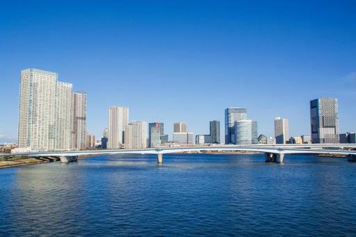 豊洲大橋からの風景 豊洲大橋からの風景 晴海大橋,晴海,豊洲の写真素材