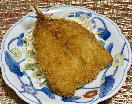 アジフライ1枚 美味しい,食べ物,食事の写真素材