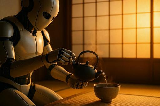 湯を注ぐ手元の写真