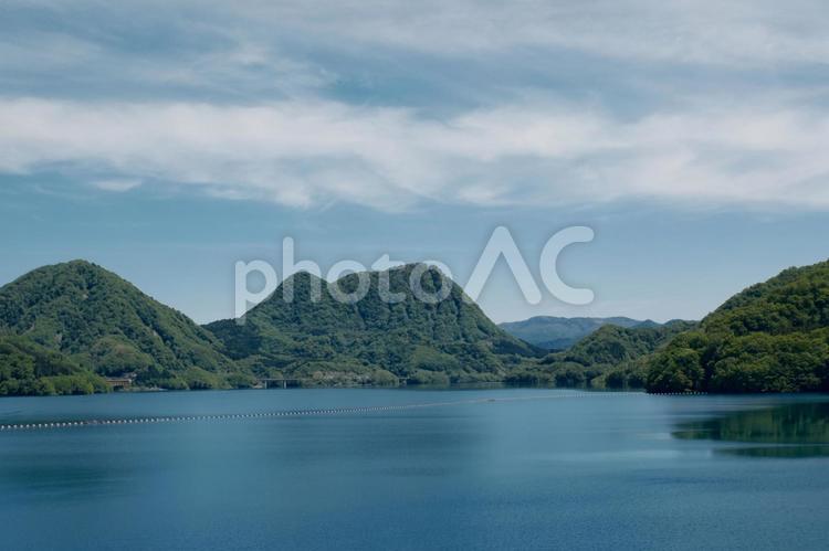 玉川ダム　玉川湖の晴天の風景 玉川ダム,ダム,玉川の写真素材