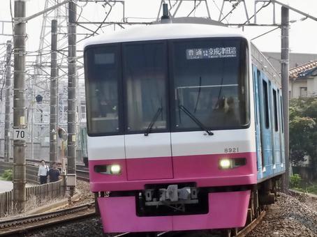 京成松戸線 8900形 新京成色 京成松戸線 8900形 新京成色 松戸線,京成松戸線,8900形の写真素材