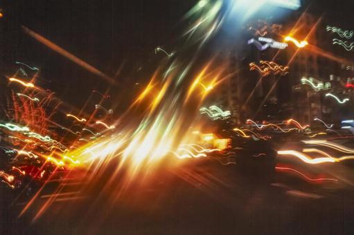 都会の夜景のイメージ、アブストラクト1 都会,夜,イルミネーションの写真素材