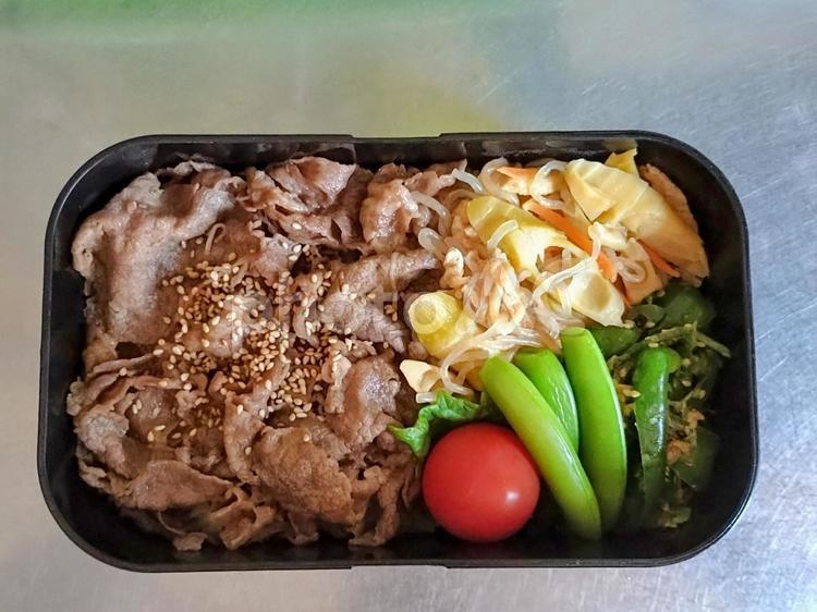 OBENTO　山形牛丼弁当 弁当,手作り弁当,牛丼の写真素材