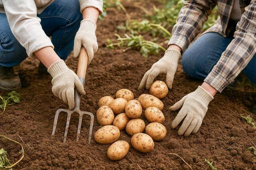 芋収穫 芋収穫の写真