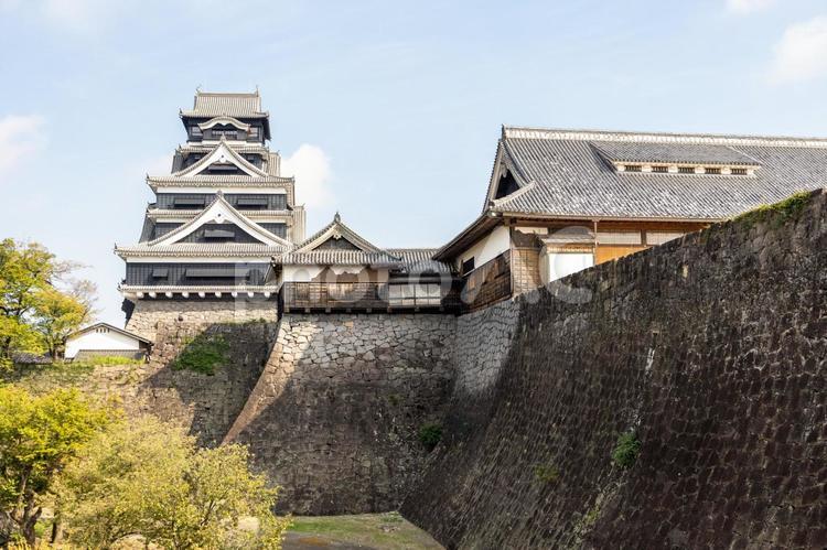 熊本城空中回廊から見た宇土櫓 熊本城,宇土櫓,平左衛門丸五階櫓の写真素材