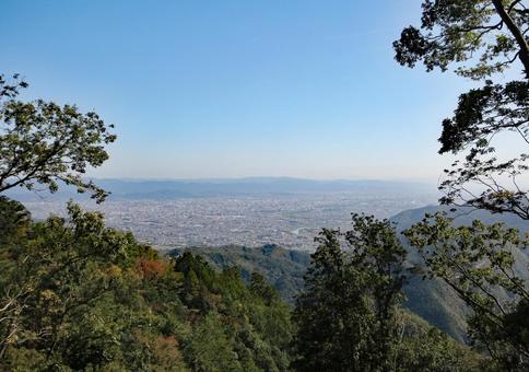 愛宕山から望む京都市内の写真