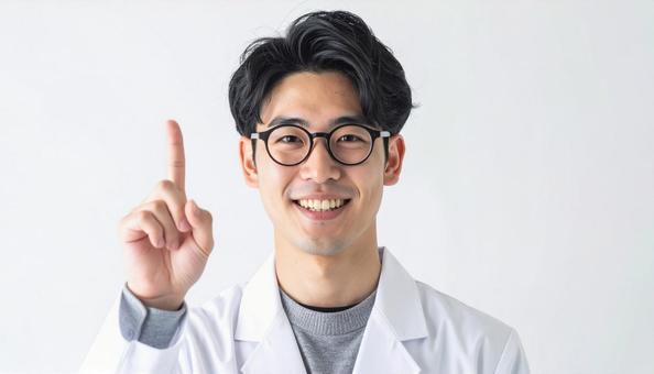 指をさす医者 指をさす医者の写真