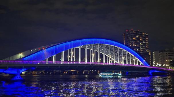 橋 夜景 ライトアップ 橋 夜景 ライトアップ の写真