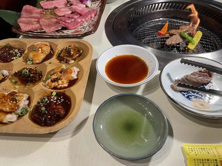 焼肉　ホルモン 焼肉,ホルモン,たれの写真素材